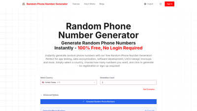 Random Phone Number Generator - AI tool for Education & Learning