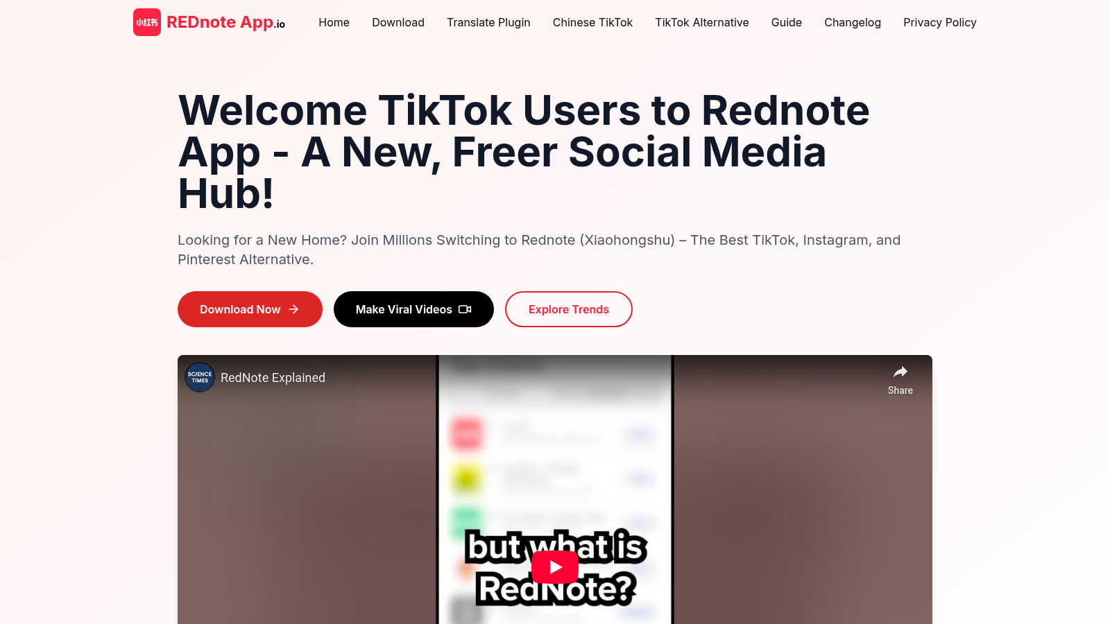 Rednote App application interface and features