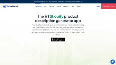 WriteText.ai for Shopify - AI tool for E-commerce