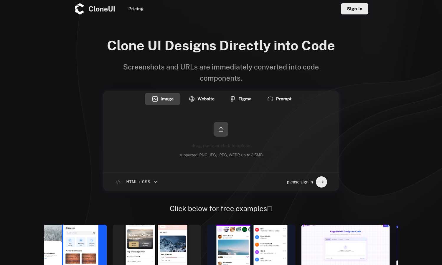 CloneUI application interface and features