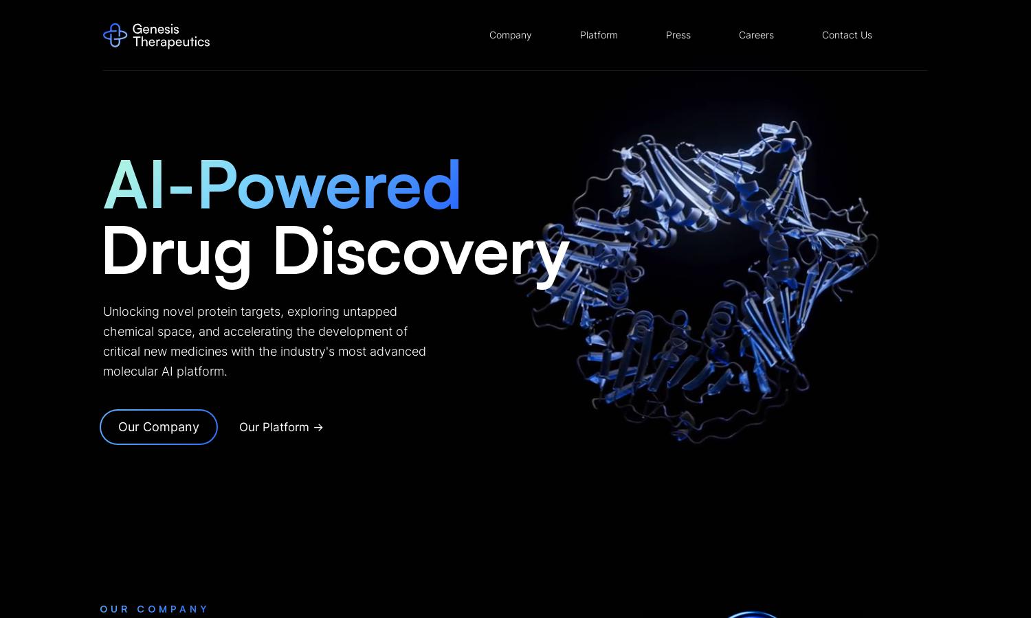 Genesis Therapeutics Website