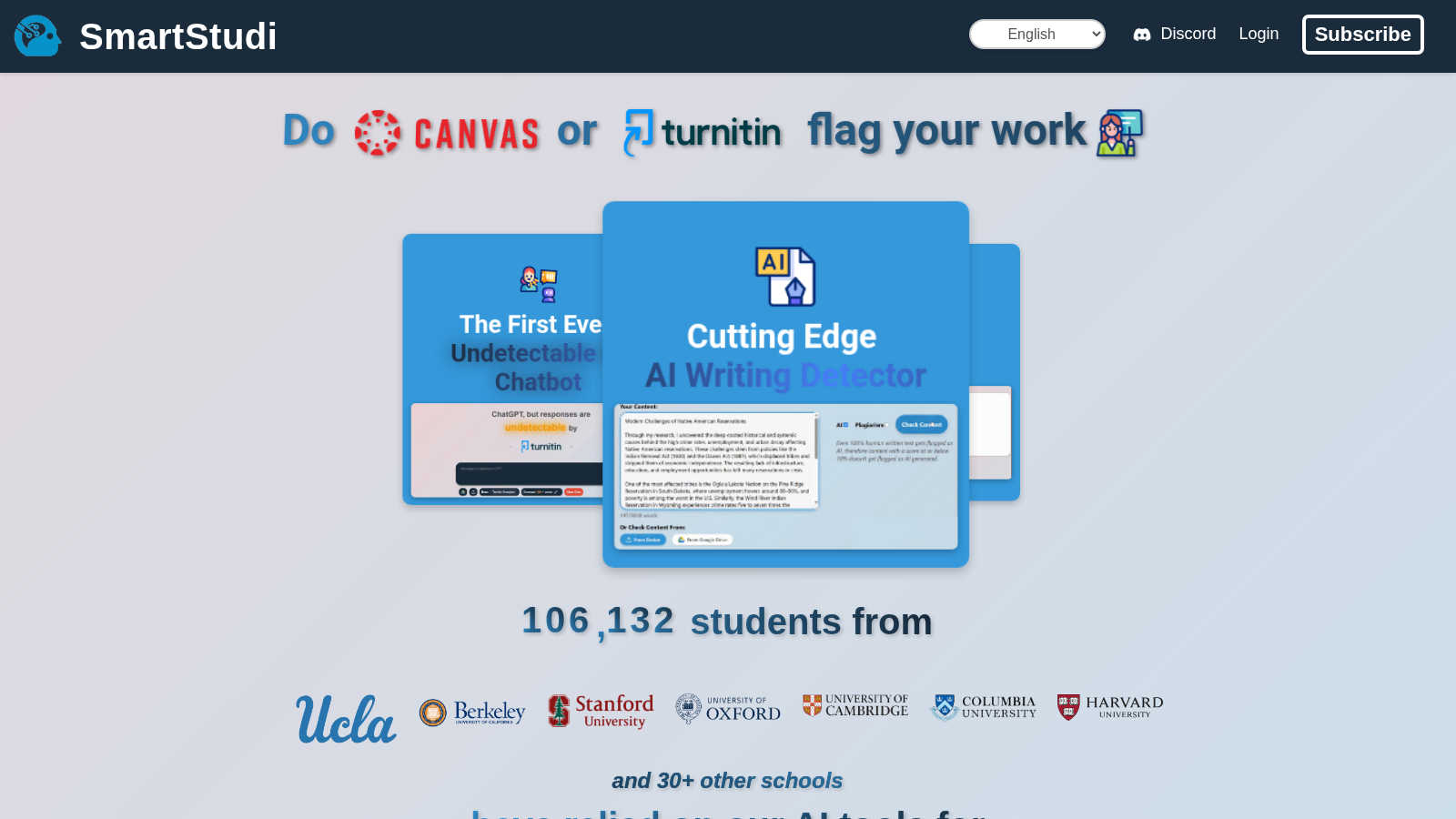 SmartStudi.com application interface and features
