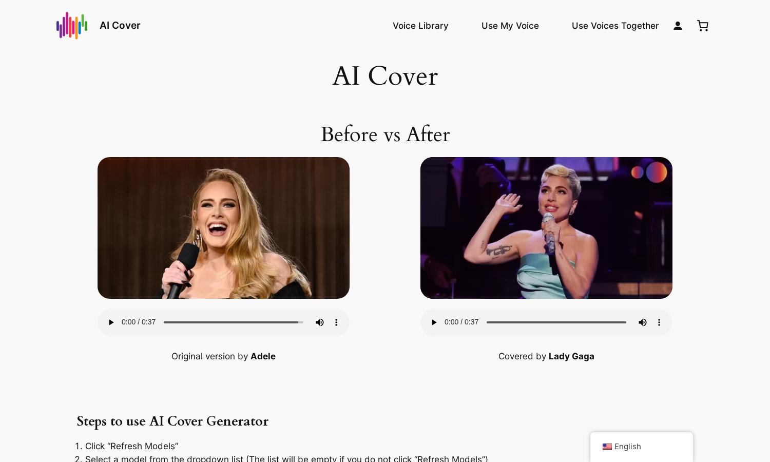 AI Cover Generator Website