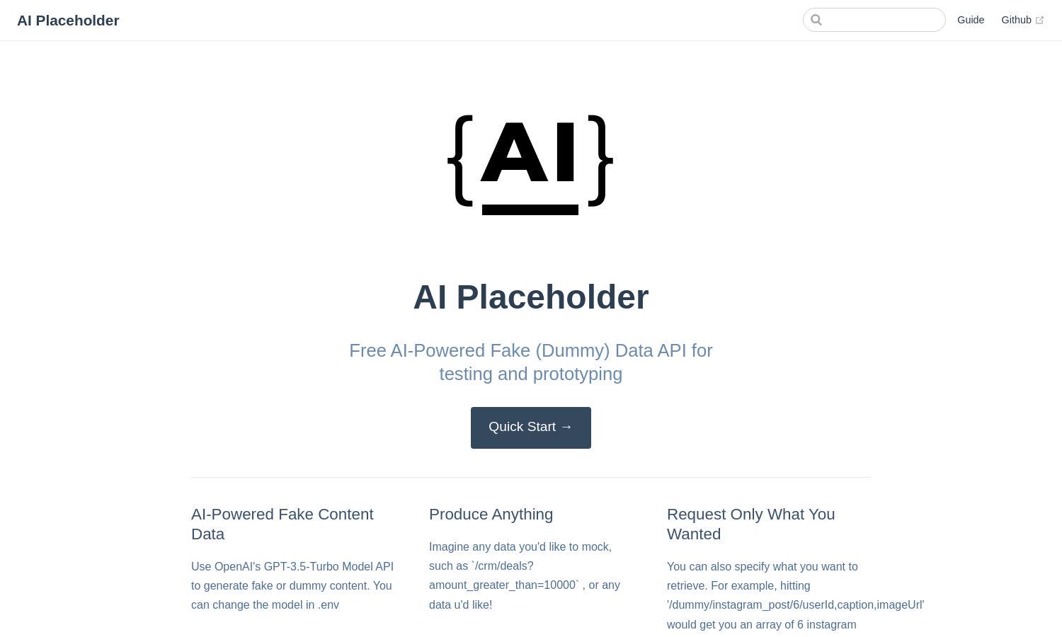 AI Placeholder Website