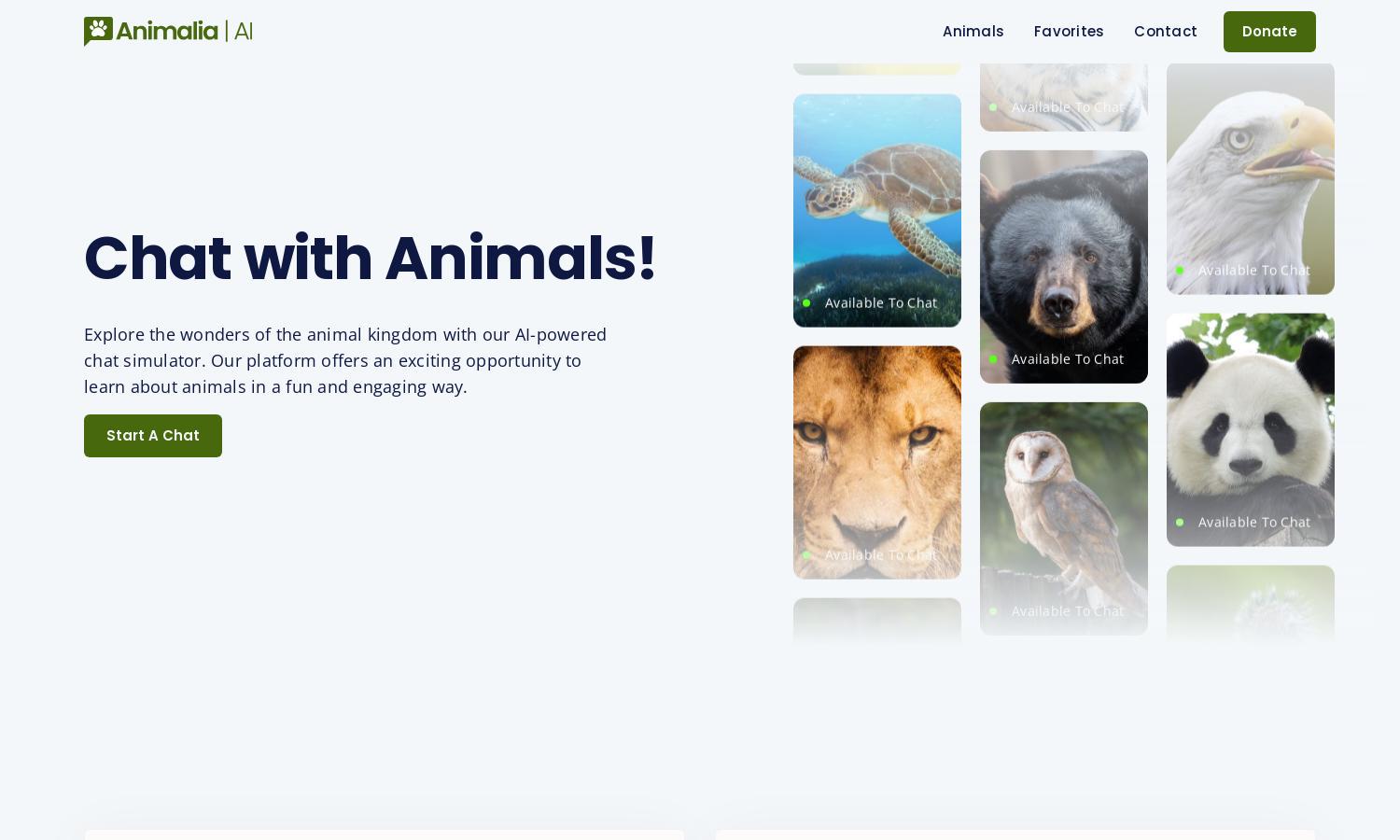 Animalia AI Website