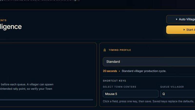 AOE Scout application interface and features