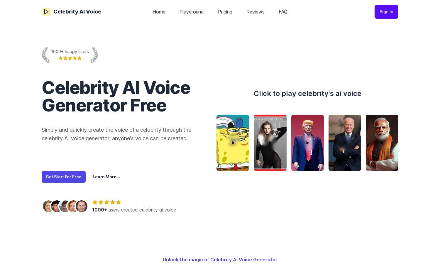 Celebrity AI Voice Generator Website