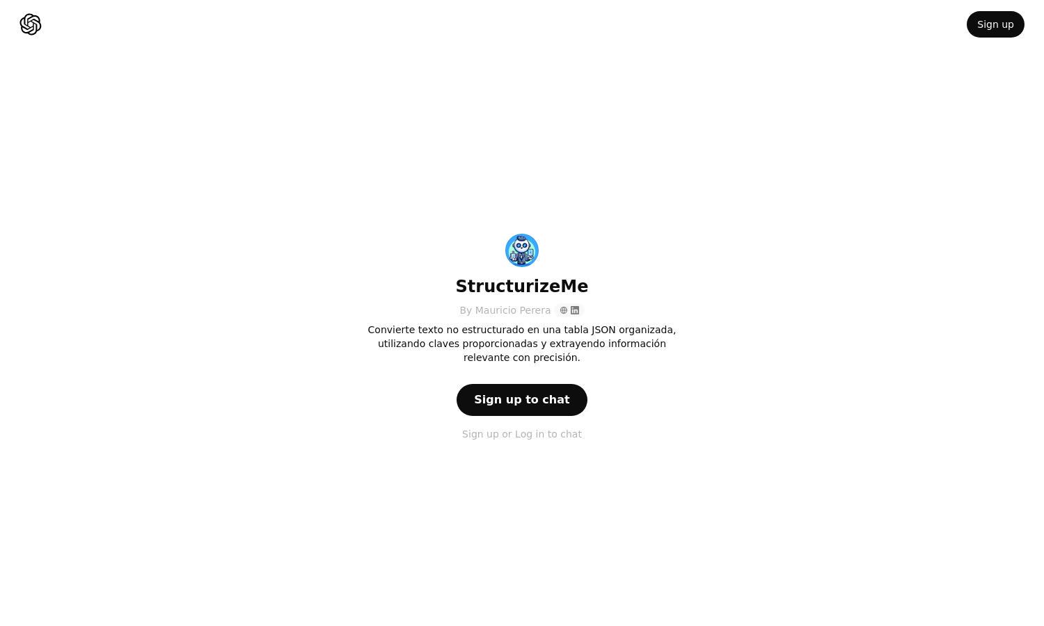 ChatGPT - StructurizeMe Website