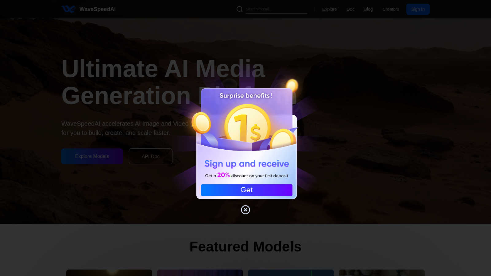 WaveSpeedAI application interface and features
