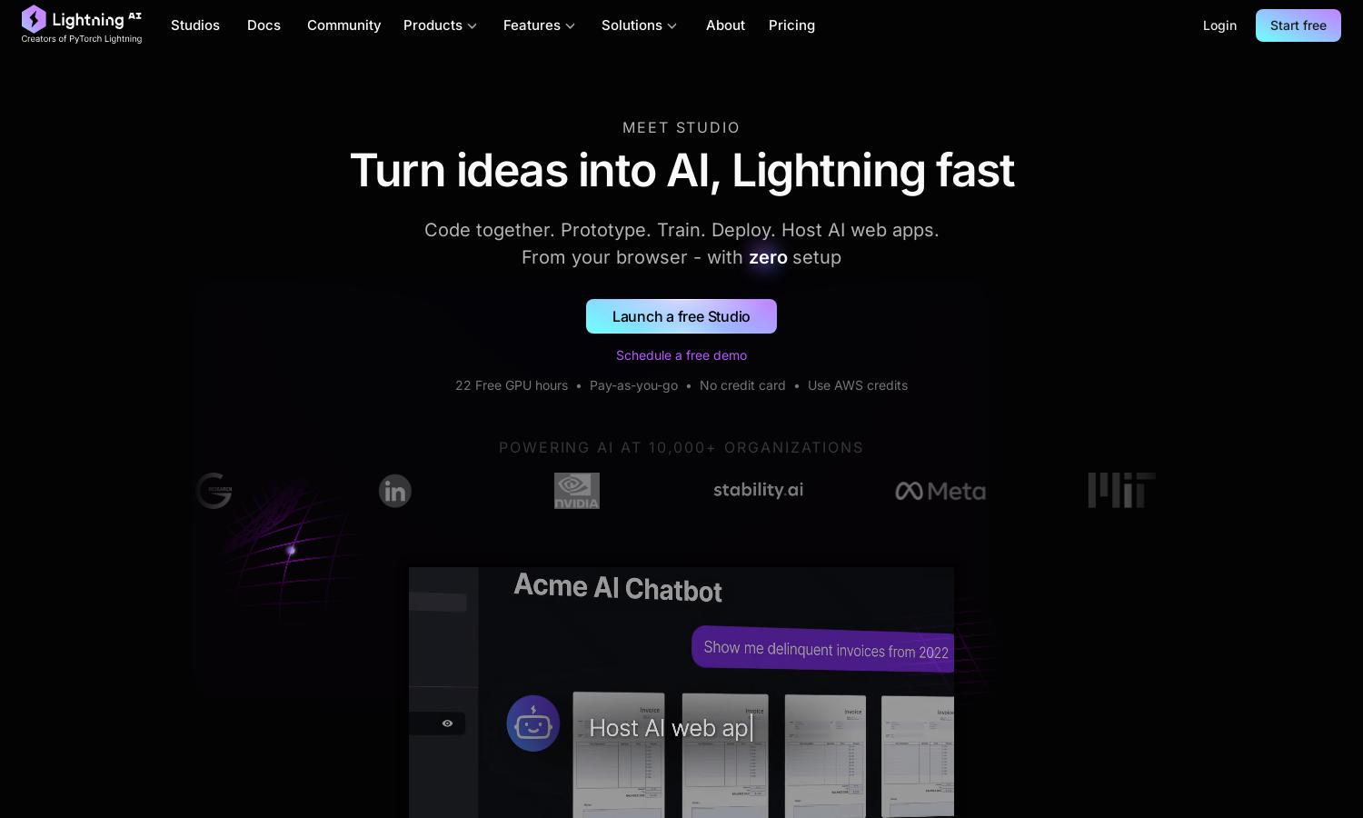 Lightning AI Website