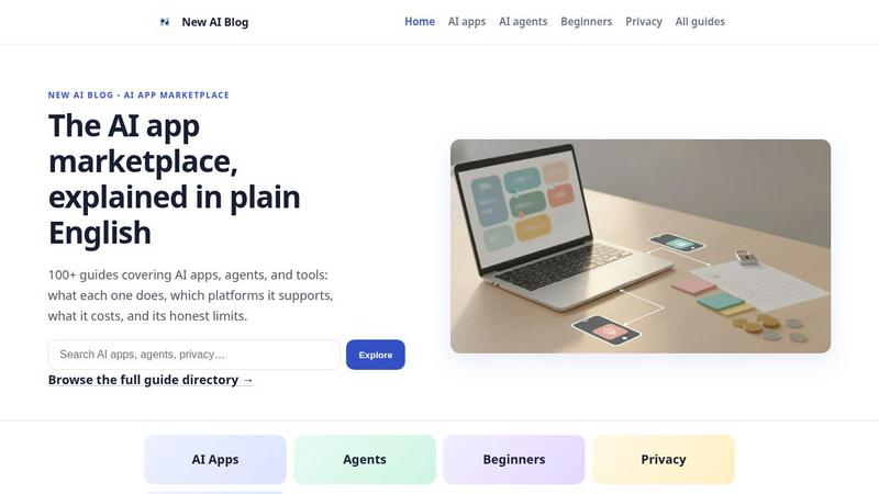New AI Blog application interface and features