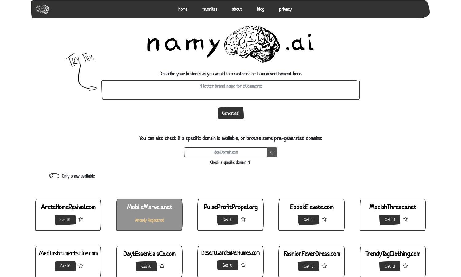 Namy.ai Website