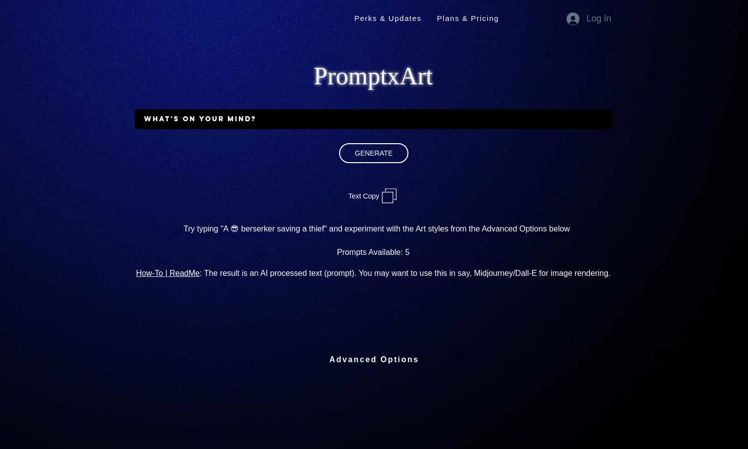 PromptxArt Website