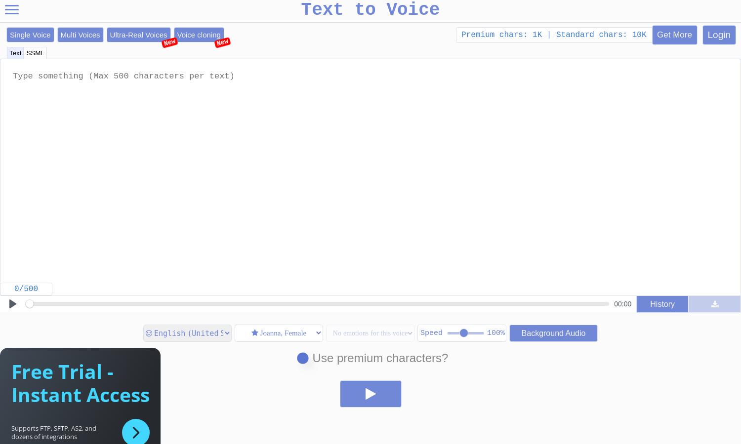 Text to Voice Online Website