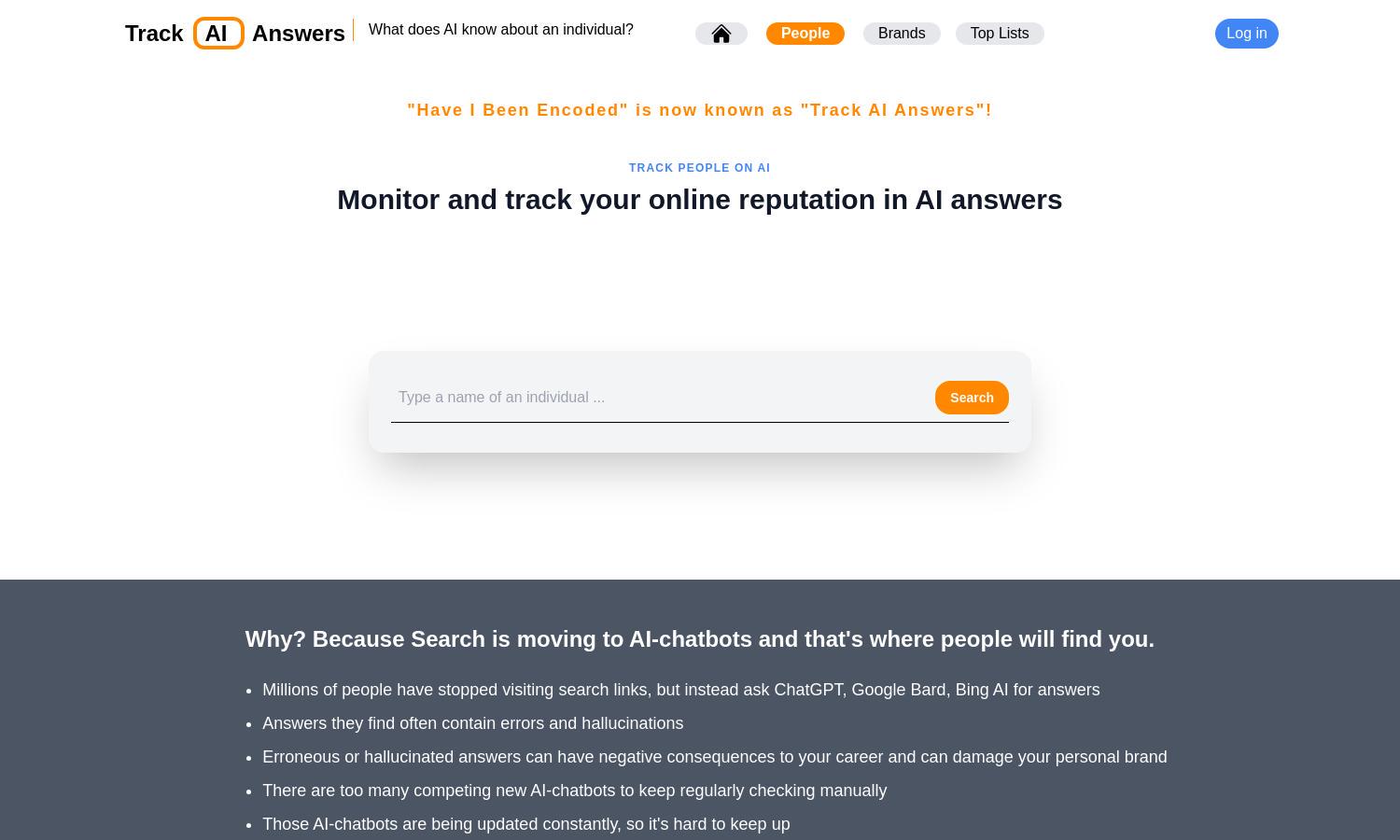 Track AI Answers Website