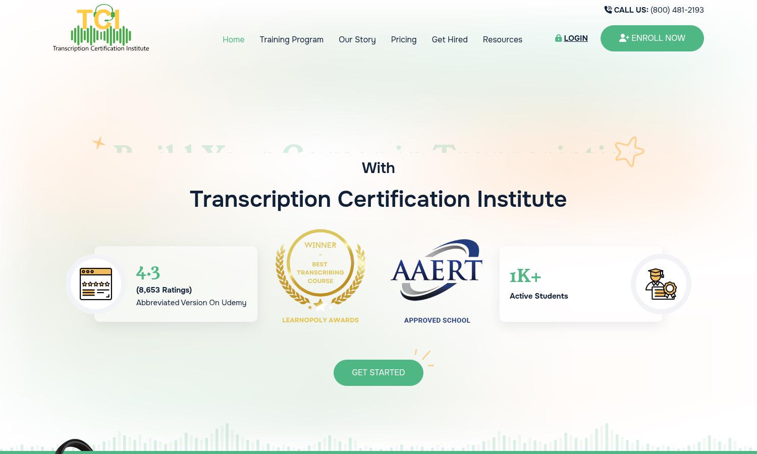 Transcription Certification Institute Website