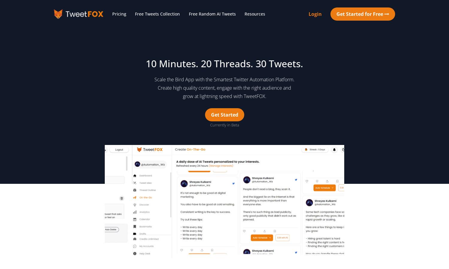 TweetFox Website