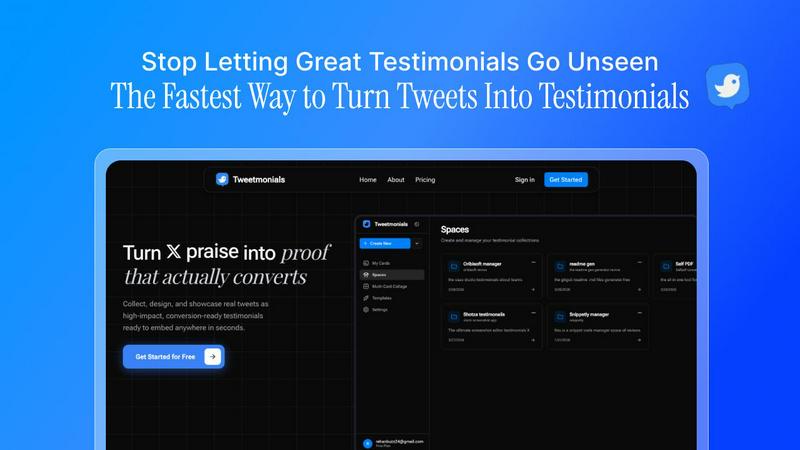 Tweetmonials application interface and features