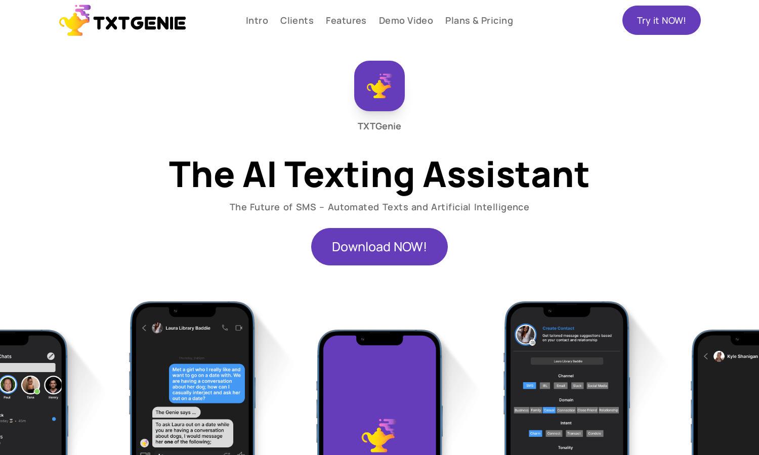 TXTGENIE AI Website