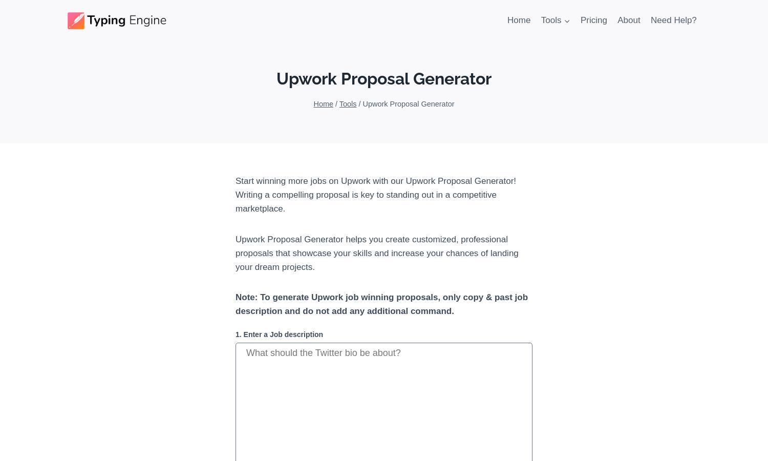 Upwork Proposal Generator Website