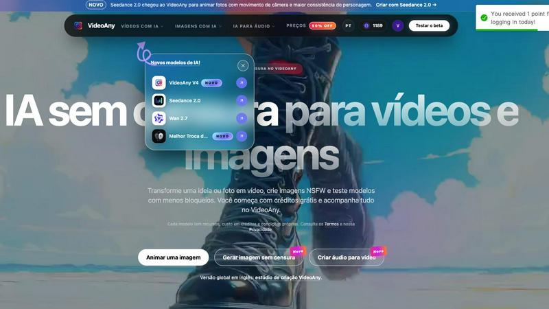VideoAny application interface and features