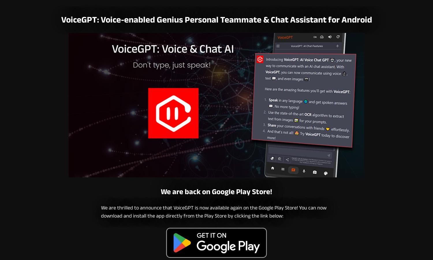 VoiceGPT Website