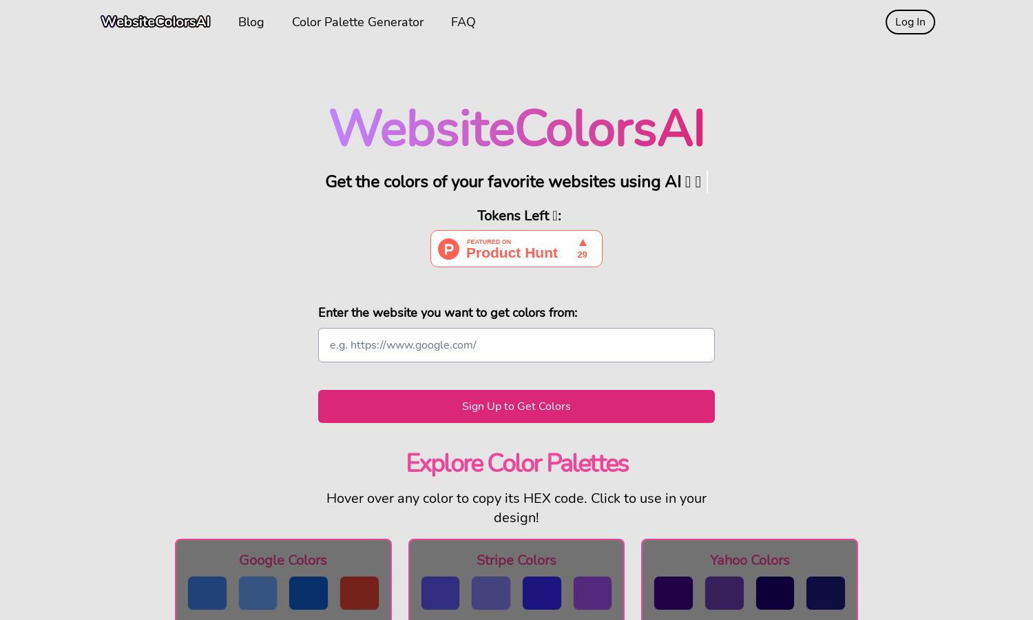 WebsiteColorsAI Website