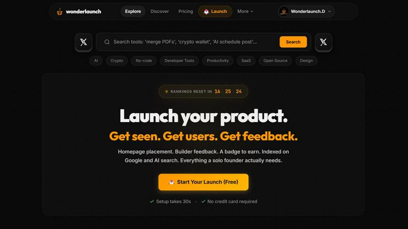 WonderLaunch application interface and features