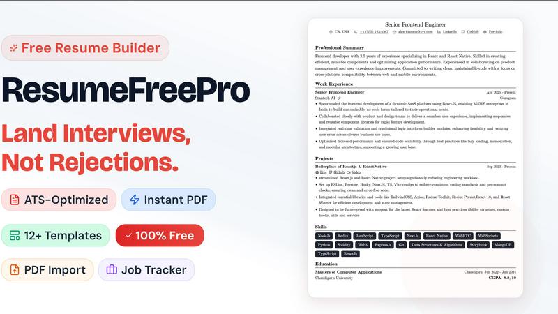 Resume Free Pro screenshot