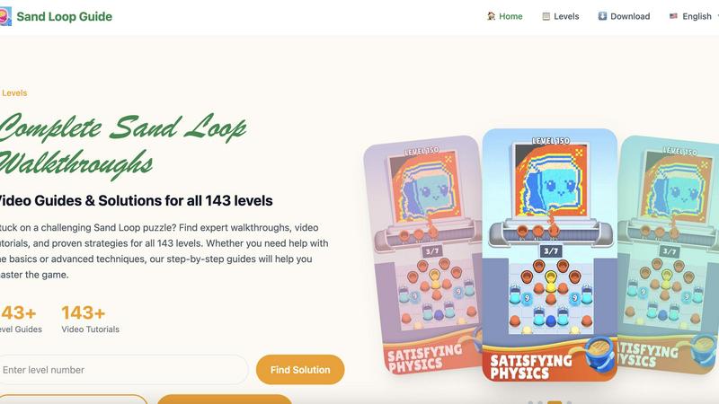 Sand Loop Guide application interface and features