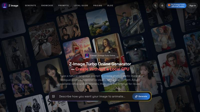 Z Image Turbo application interface and features